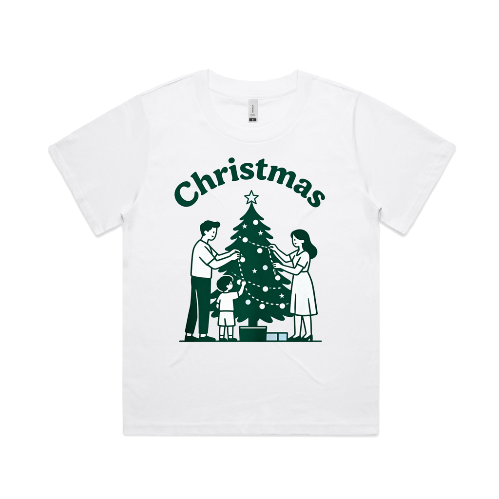 Graphic T-shirt - Kids & Adult Christmas Matching Tee (Minimal Tree)