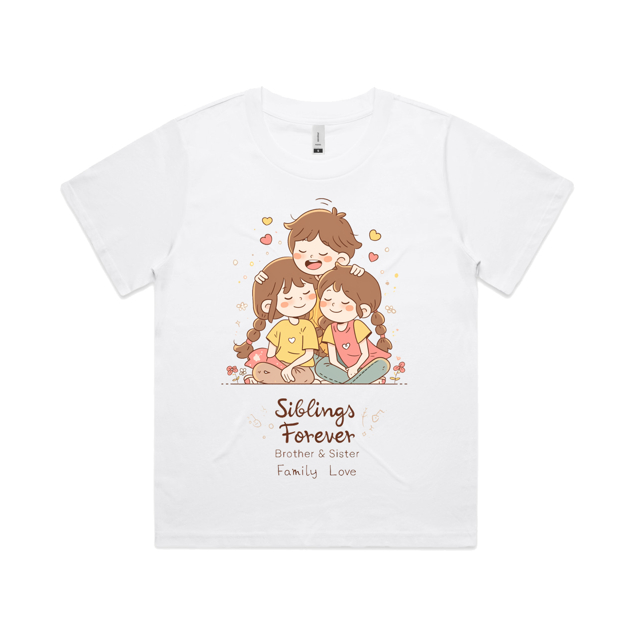 Graphic T-shirt - Sisters & Brothers Matching Tee (Siblings Forever, Family Love)