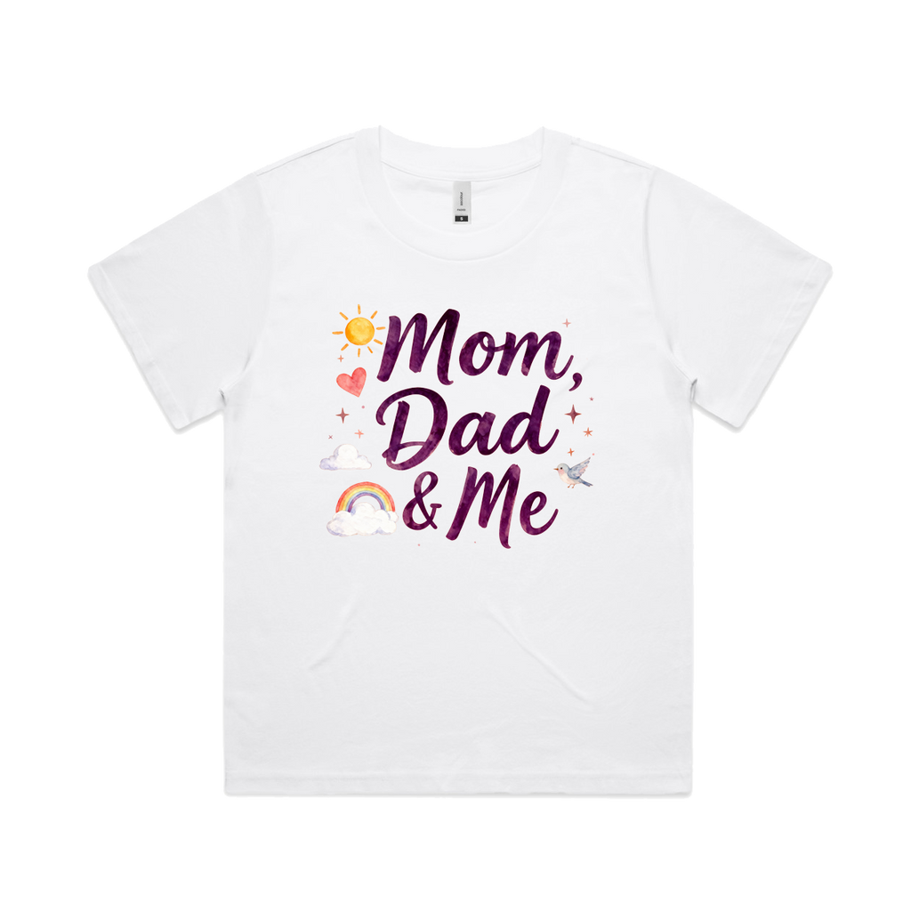 Graphic T-shirt - Heart, Rainbow, Sun Matching Tee (Mom, Dad & Me)