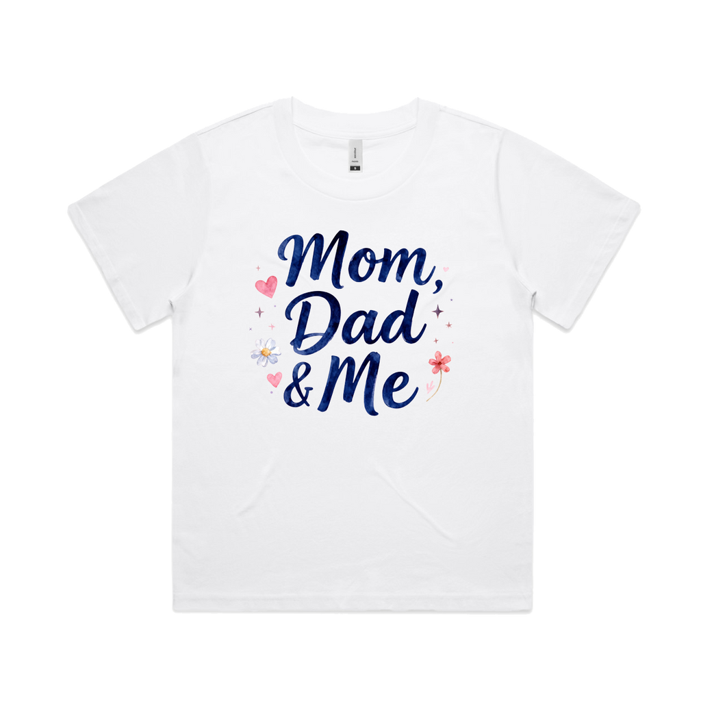 Graphic T-shirt - Heart, Flowers Matching Tee (Mom, Dad & Me)