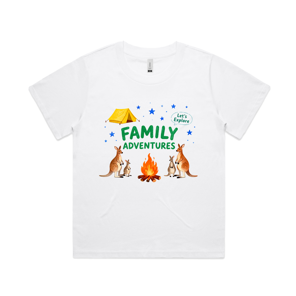 Graphic T-shirt - Kangaroo & Tent Matching Tee (Family Adventure)
