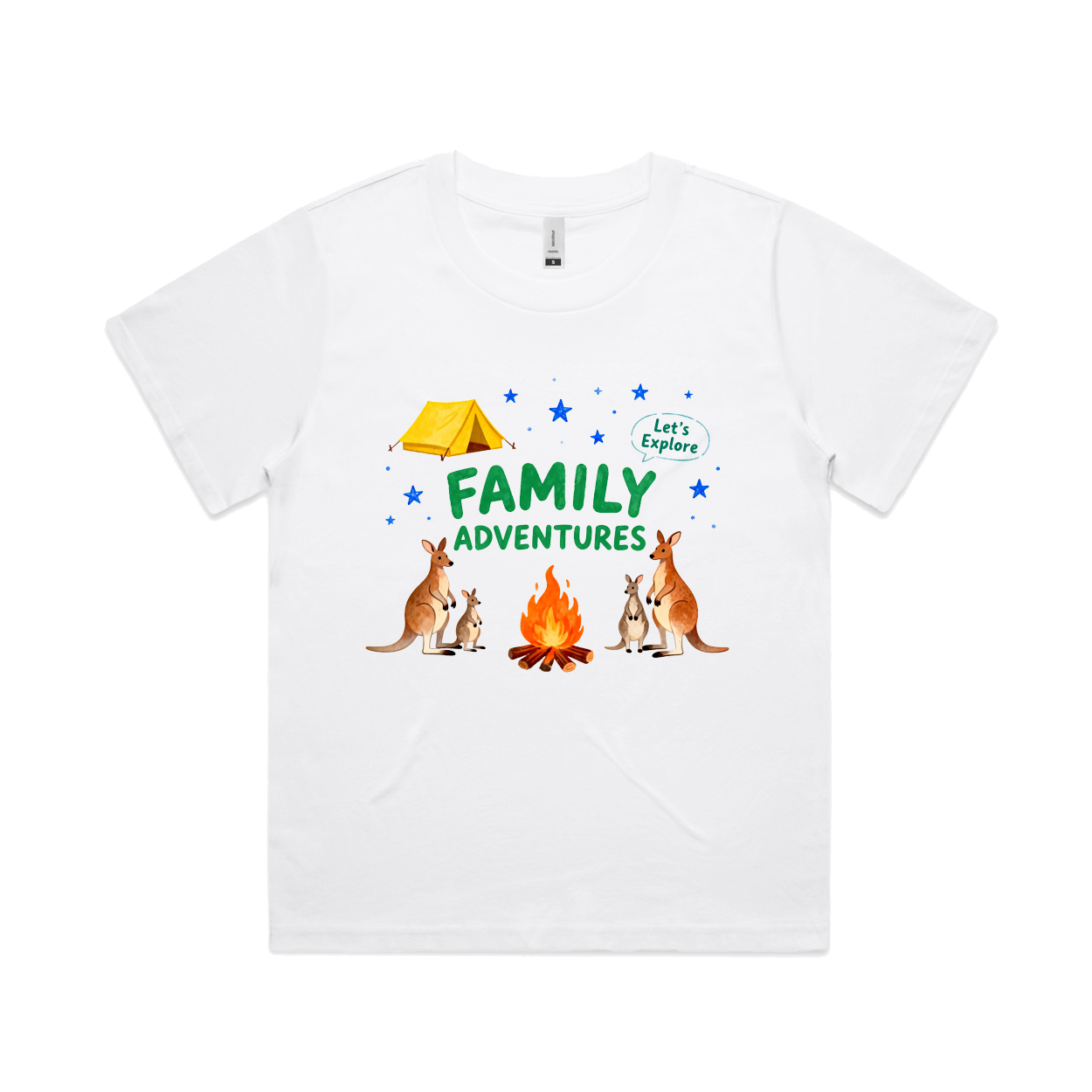 Graphic T-shirt - Kangaroo & Tent Matching Tee (Family Adventure)