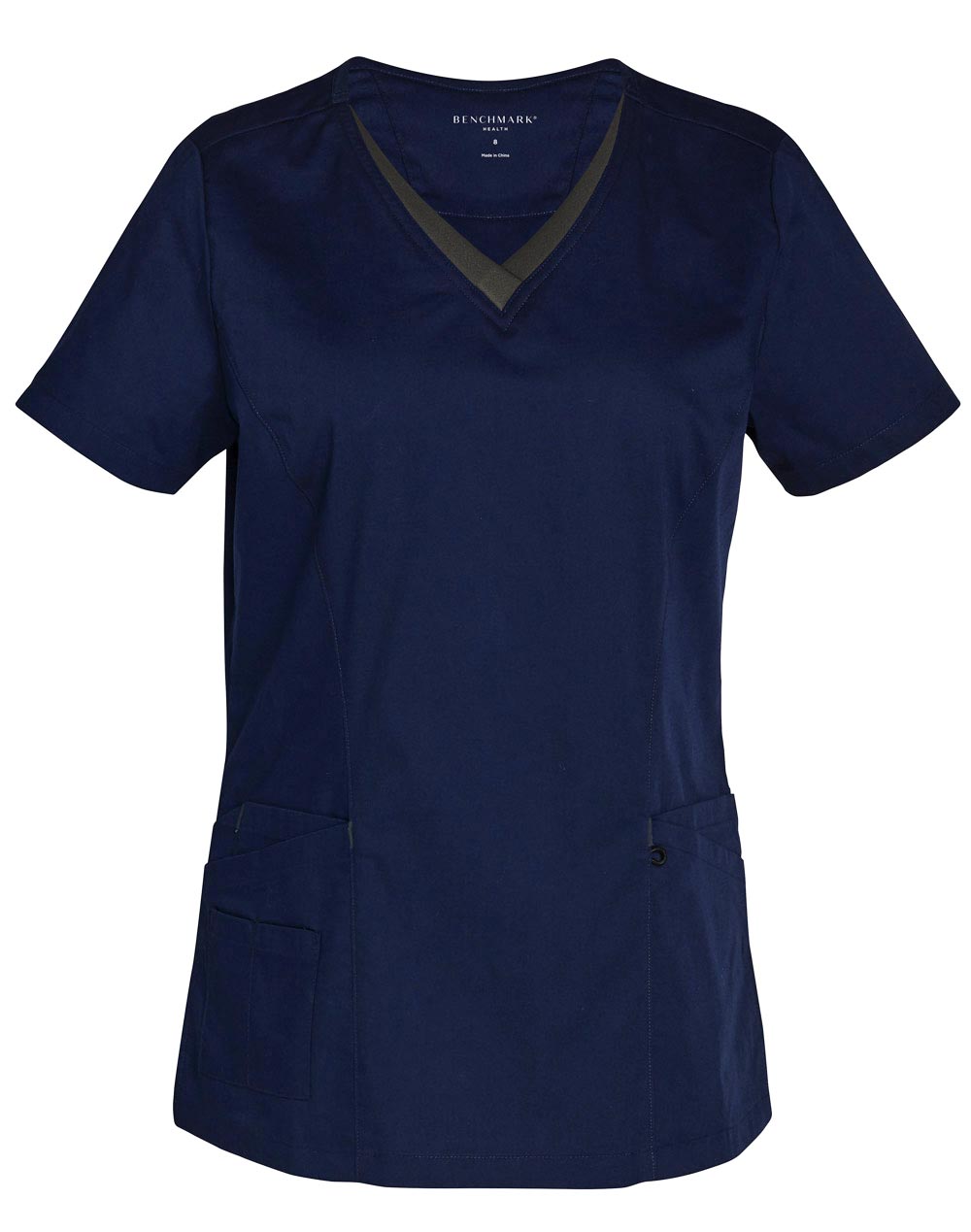 Ladies Contrast Trim Scrub| 160gsm Stretch Scrub with Custom Embroidery