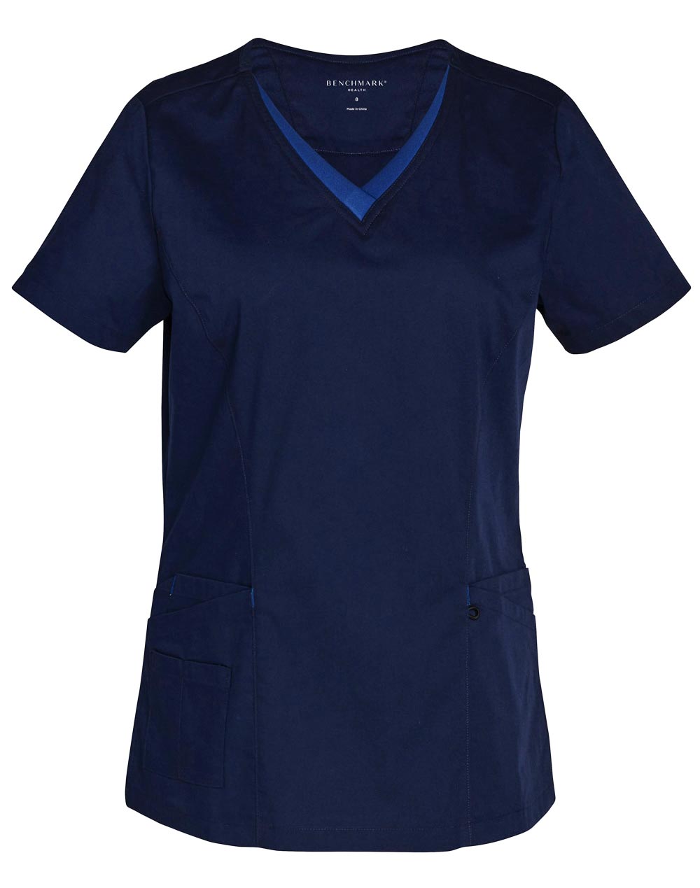 Ladies Contrast Trim Scrub| 160gsm Stretch Scrub with Custom Embroidery