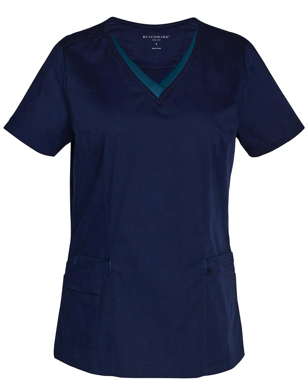 Ladies Contrast Trim Scrub| 160gsm Stretch Scrub with Custom Embroidery