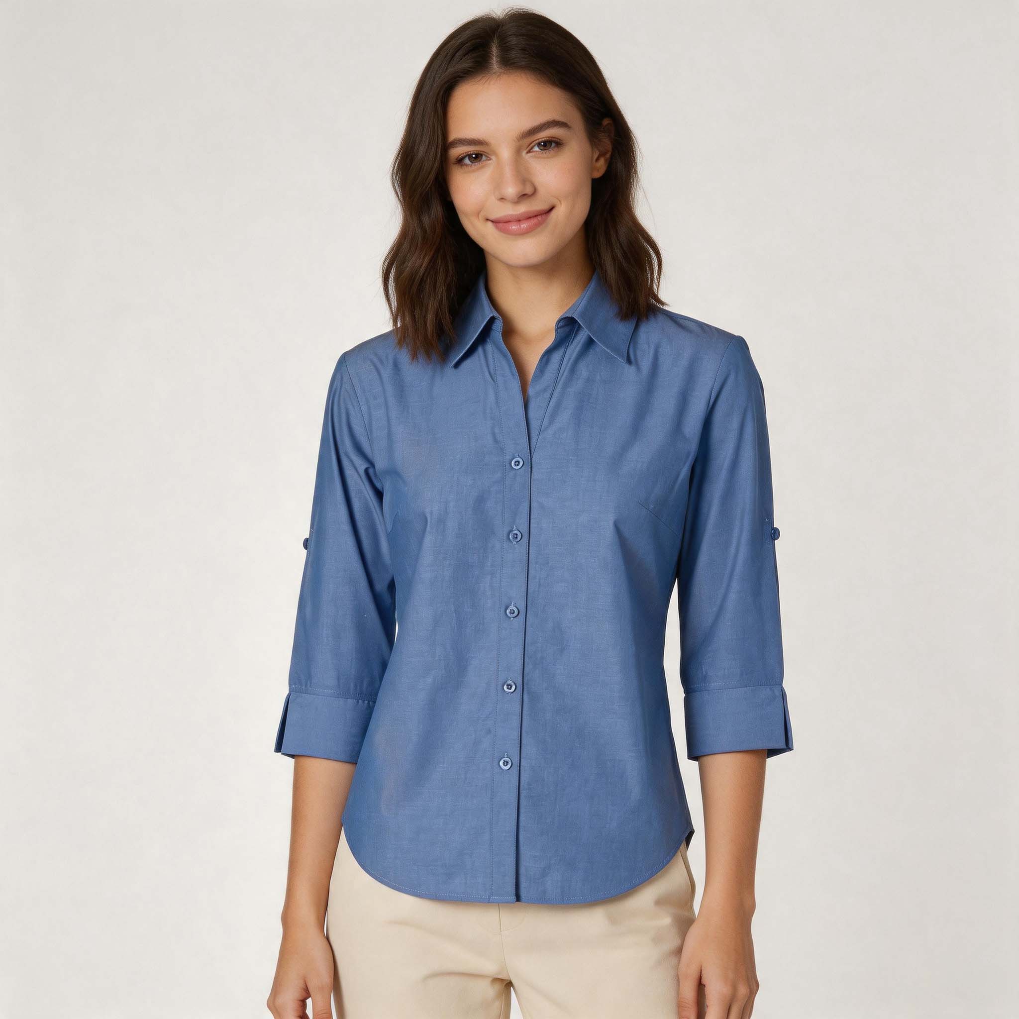 Ladies Nano Tech 3/4 Sleeve Shirt | Nano Silk Protein Finish with Custom Embroidery