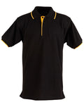 Mens Contrast Pique Polo | 240gsm Poly-Cotton Polo with Embroidery Custom Printing