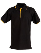 Mens Contrast Pique Polo | 240gsm Poly-Cotton Polo with Embroidery Custom Printing