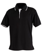Mens Contrast Pique Polo | 240gsm Poly-Cotton Polo with Embroidery Custom Printing