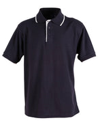 Mens Contrast Pique Polo | 240gsm Poly-Cotton Polo with Embroidery Custom Printing