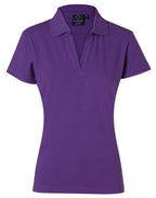 Ladies Buttonless Cotton Stretch Pique Polo | 200gsm Premium Polo with Embroidery or Custom Printing
