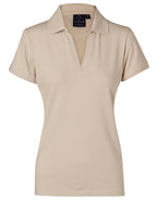 Ladies Buttonless Cotton Stretch Pique Polo | 200gsm Premium Polo with Embroidery or Custom Printing