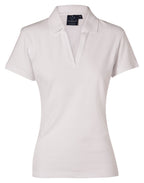 Ladies Buttonless Cotton Stretch Pique Polo | 200gsm Premium Polo with Embroidery or Custom Printing