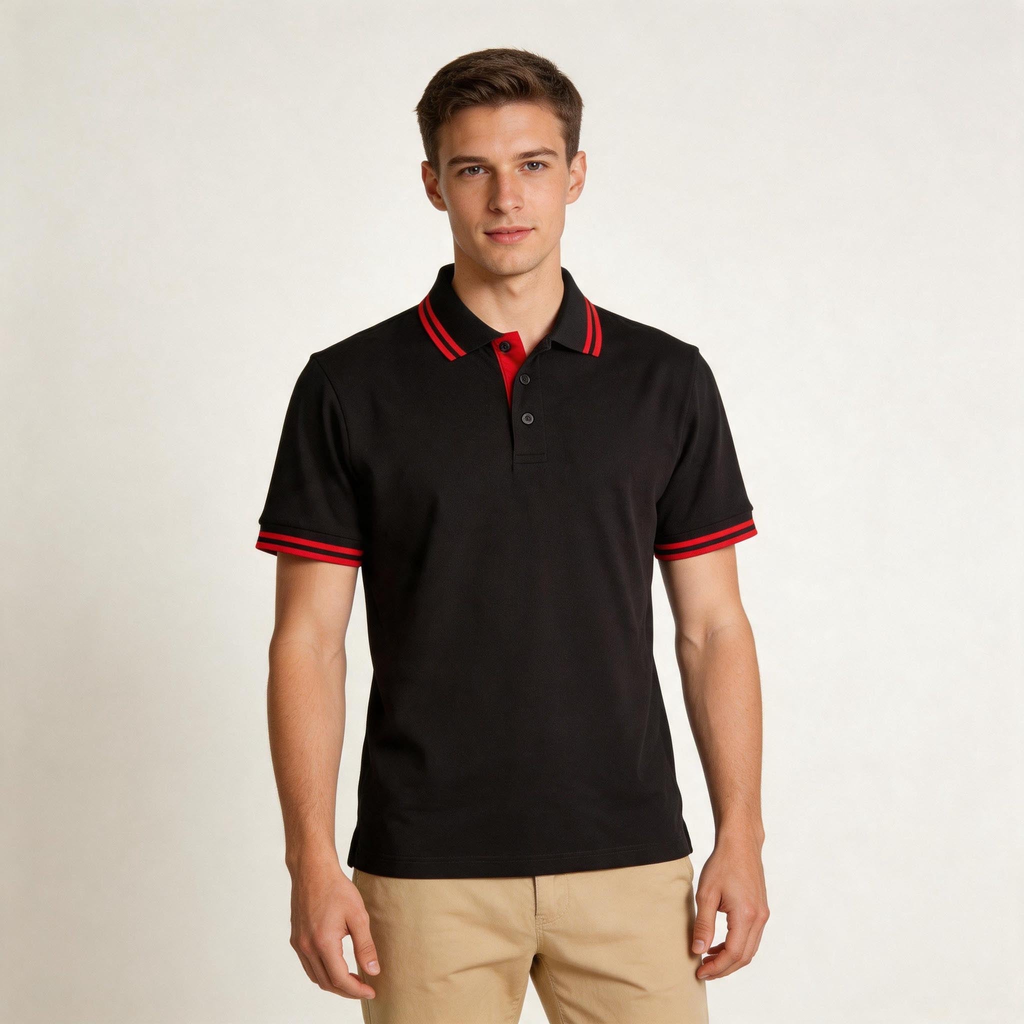 Mens TrueDry Contrast Pique Polo | 185gsm Cotton Blend with Embroidery or Custom Printing