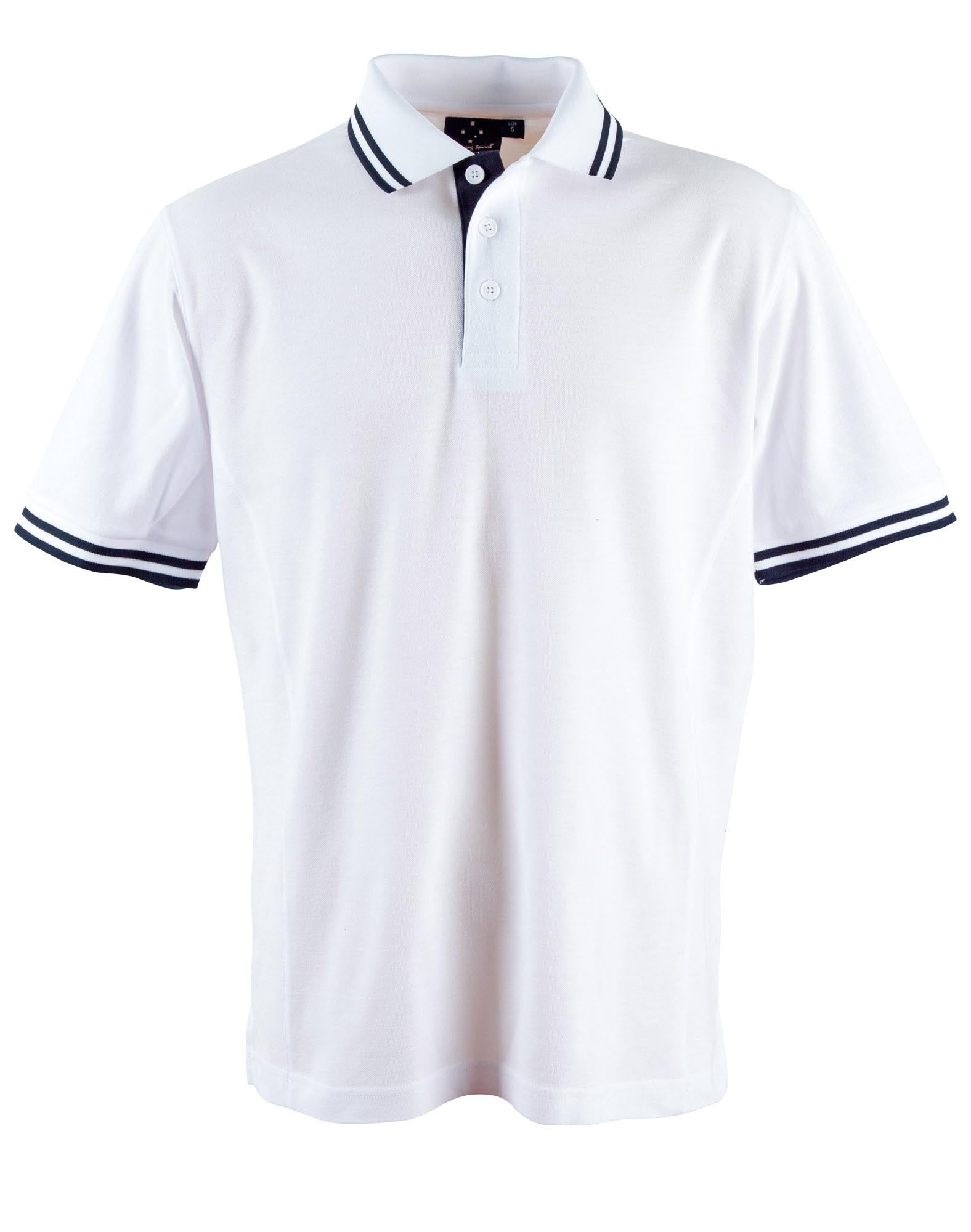Mens TrueDry Contrast Pique Polo | 185gsm Cotton Blend with Embroidery or Custom Printing