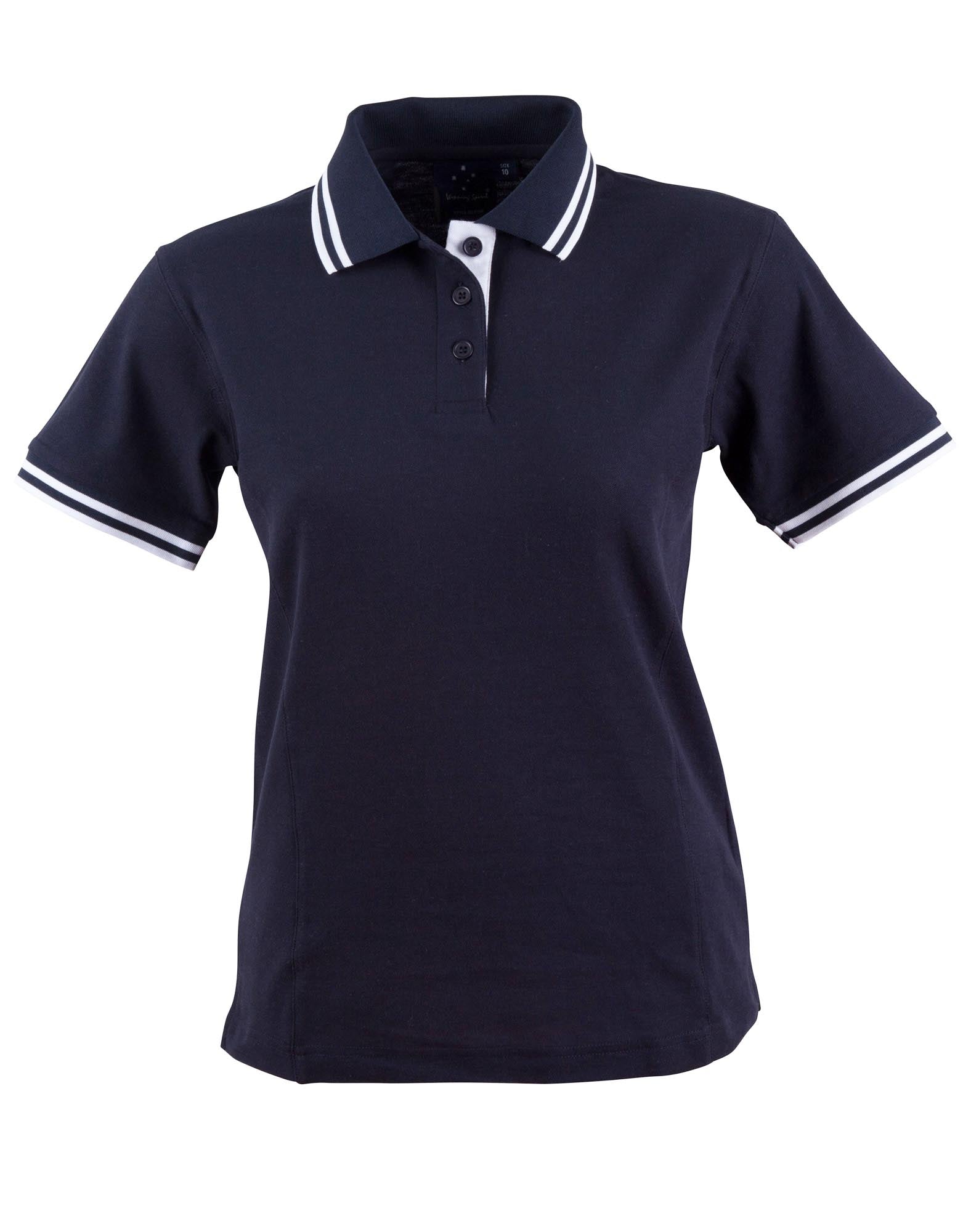 Ladies TrueDry Contrast Pique Polo | 185gsm Cotton Blend with Embroidery or Custom Printing