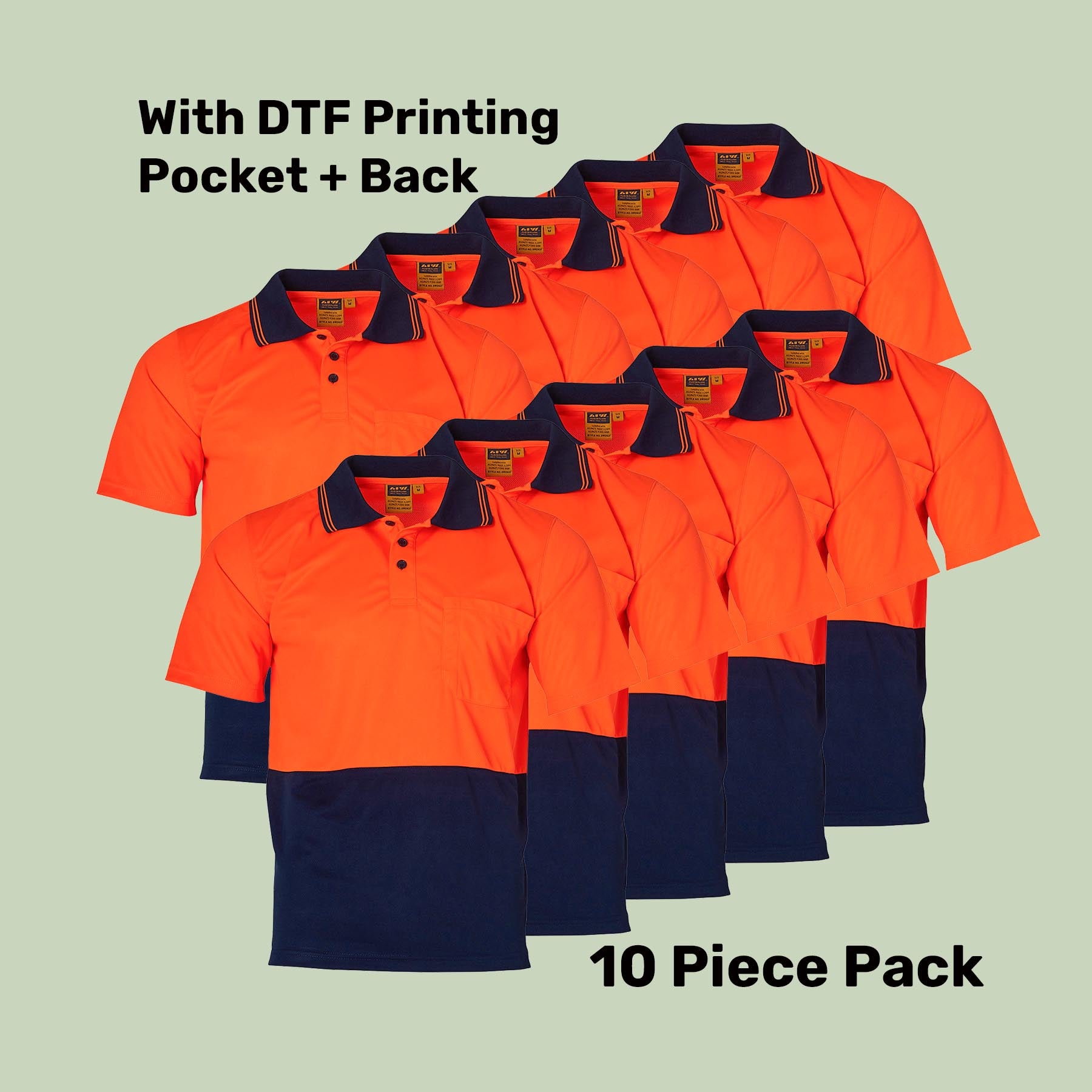 Hi-Vis CoolDry Safety Polo Pack (5 or 10) – Special Offer |  Class D Workwear with Custom Printing