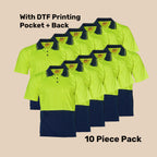 Hi-Vis CoolDry Safety Polo Pack (5 or 10) – Special Offer |  Class D Workwear with Custom Printing