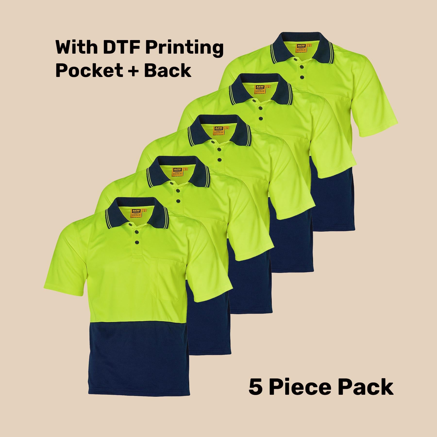 Hi-Vis CoolDry Safety Polo Pack (5 or 10) – Special Offer |  Class D Workwear with Custom Printing