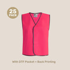 Kids Hi-Vis Safety Vest Pack | Class D with Custom Printing