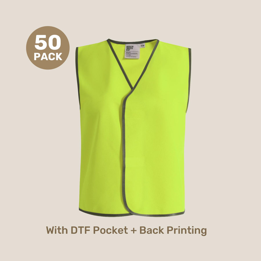 Kids Hi-Vis Safety Vest Pack | Class D with Custom Printing