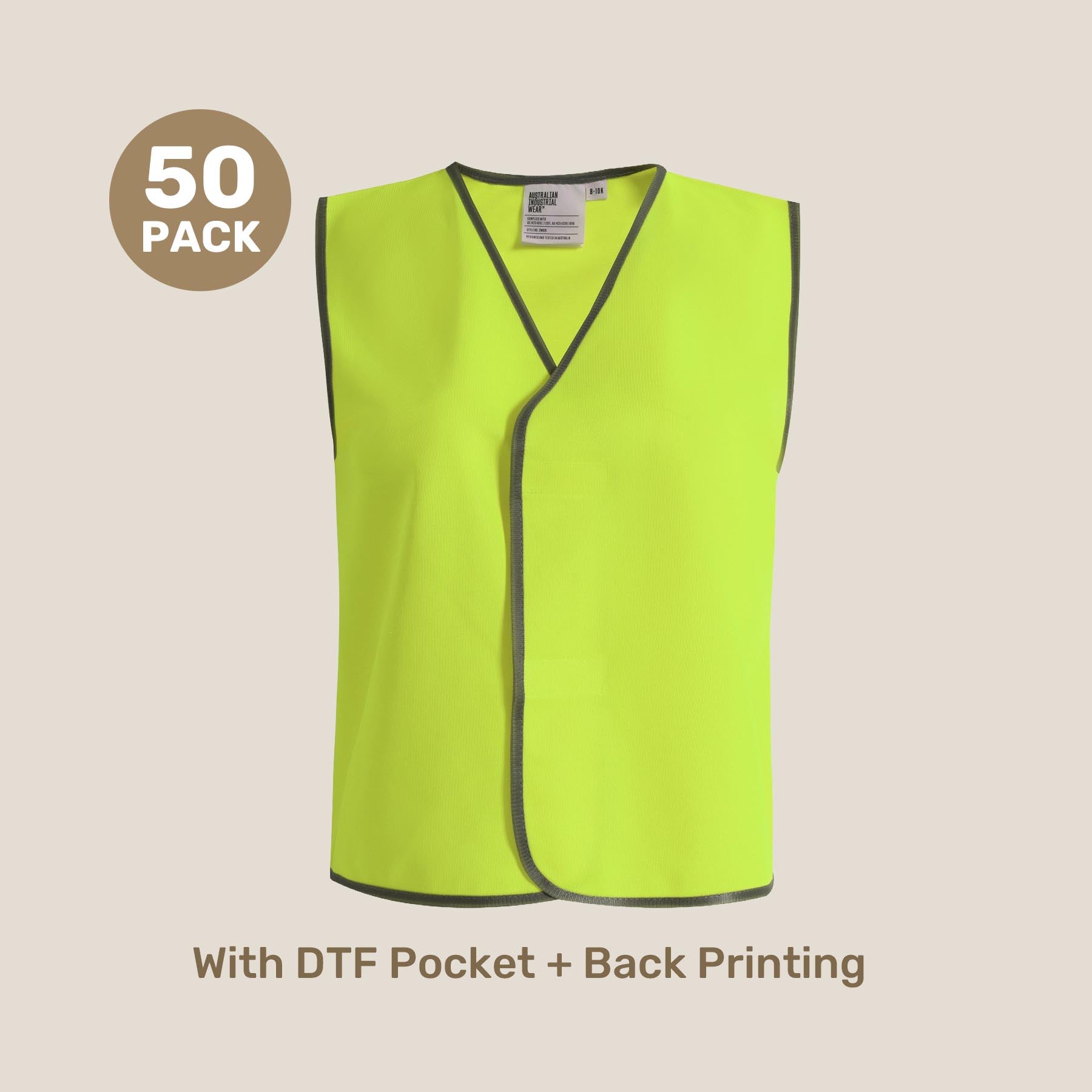 Kids Hi-Vis Safety Vest Pack | Class D with Custom Printing