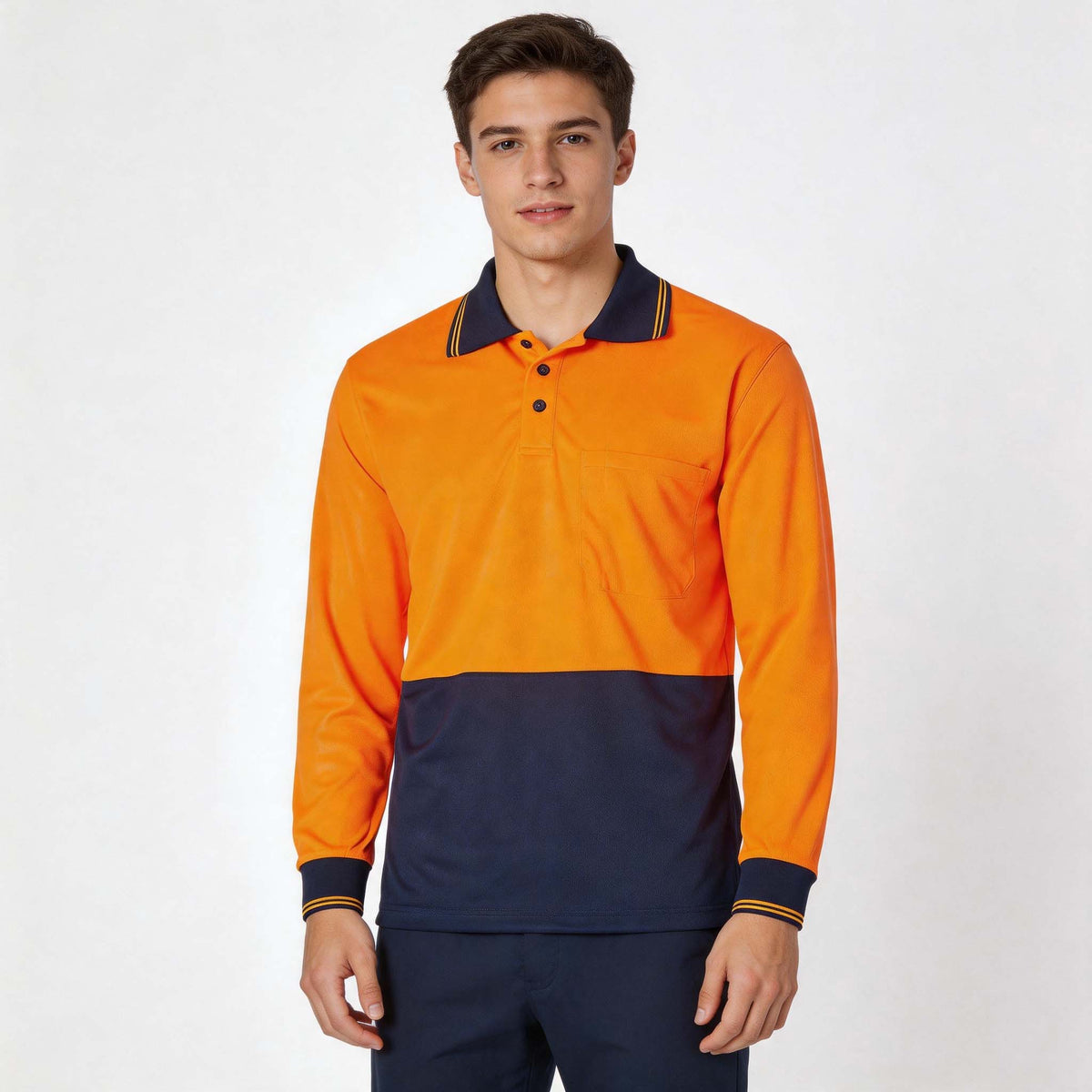 Hi-Vis TrueDry Long Sleeve Safety Polo | 160gsm Class D Micro-Mesh with Custom Embroidery