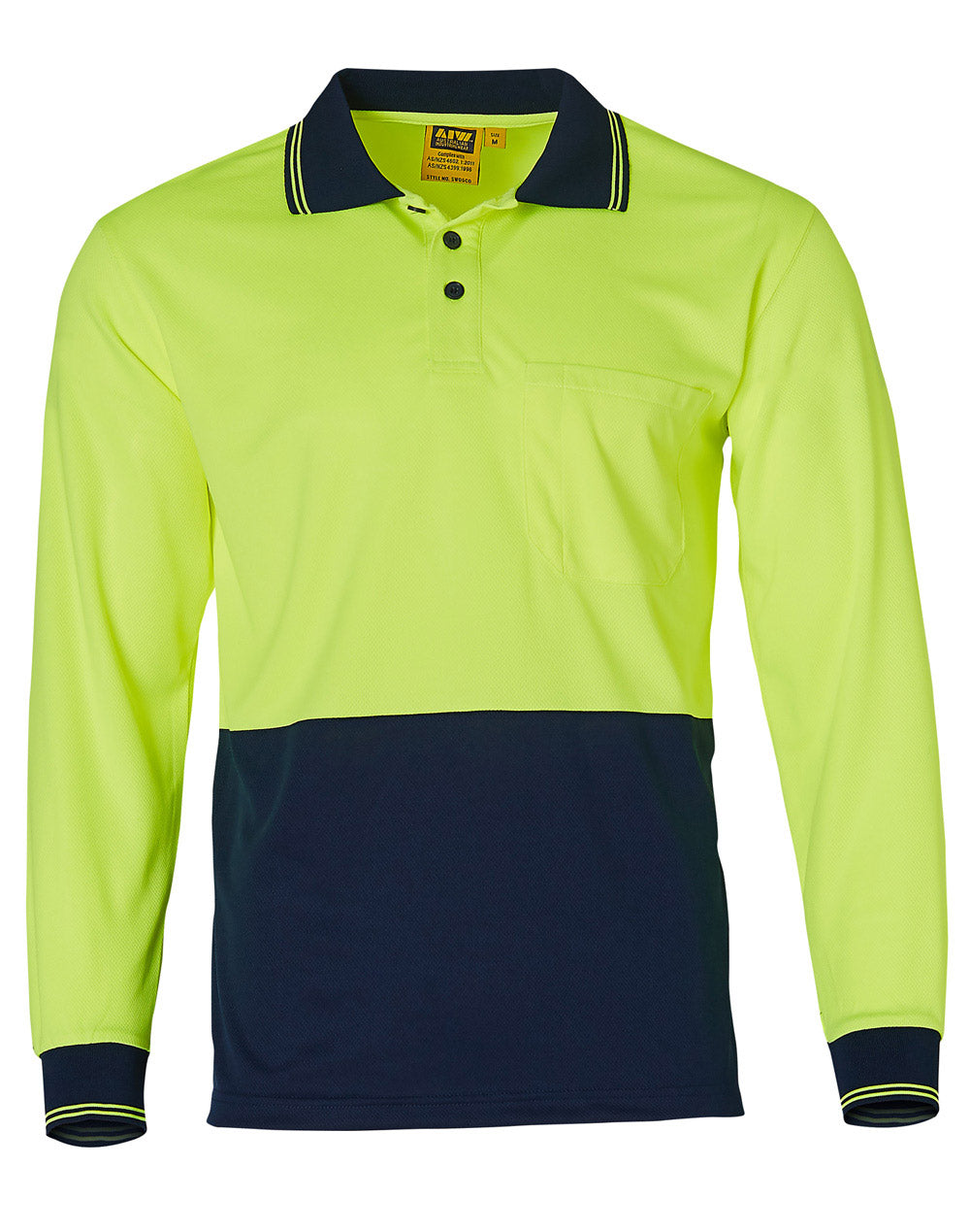 Hi-Vis TrueDry Long Sleeve Safety Polo | 160gsm Class D Micro-Mesh with Custom Embroidery