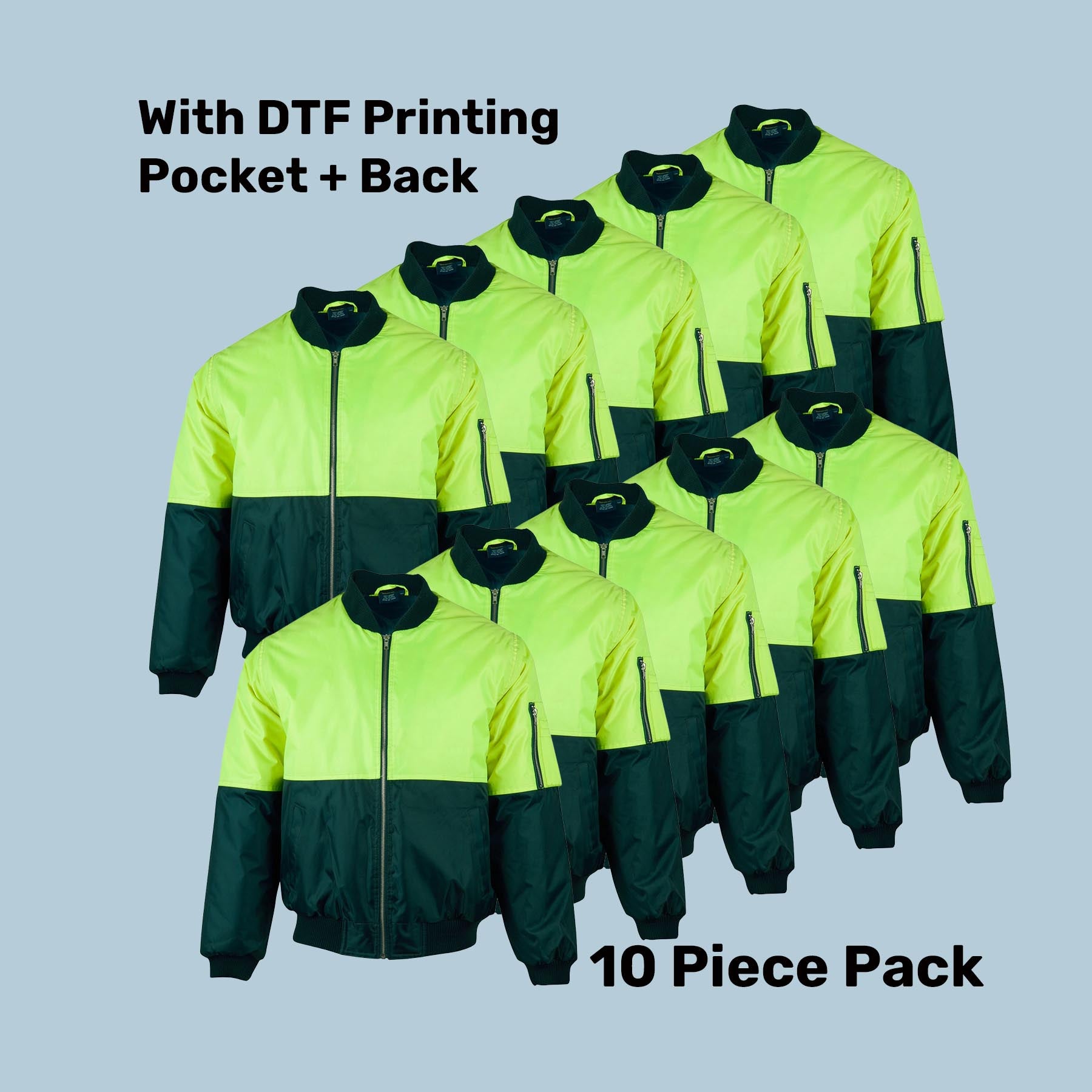 Hi-Vis Flying Jacket Pack (5 or 10) – Special Offer | Waterproof Class D Workwear with Custom Printing