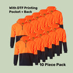Hi-Vis Half Zip Polar Fleece Pullover Pack (5 or 10) – Special Offer | 300gsm Class D Workwear with Custom Printing
