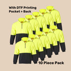 Hi-Vis Half Zip Polar Fleece Pullover Pack (5 or 10) – Special Offer | 300gsm Class D Workwear with Custom Printing