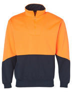 Hi-Vis Half Zip Fleece Sweat | 320gsm Class D Workwear with Custom Printing