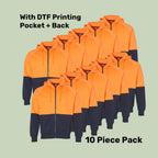 Hi-Vis Full Zip Fleece Hoodie Pack (5 or 10) – Special Offer | 320gsm Class D Workwear with Custom Printing