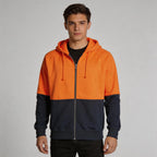 Hi-Vis Full Zip Fleece Hoodie | 320gsm Class D Workwear with Custom Printing