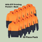 Hi-Vis Kangaroo Pocket Fleecy Hoodie Pack (5 or 10) – Special Offer | 320gsm Class D Workwear with Custom Printing