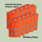 Hi-Vis Safety Vest Pack (5 or 10) – Special Offer | Class D/N Workwear with Custom Printing