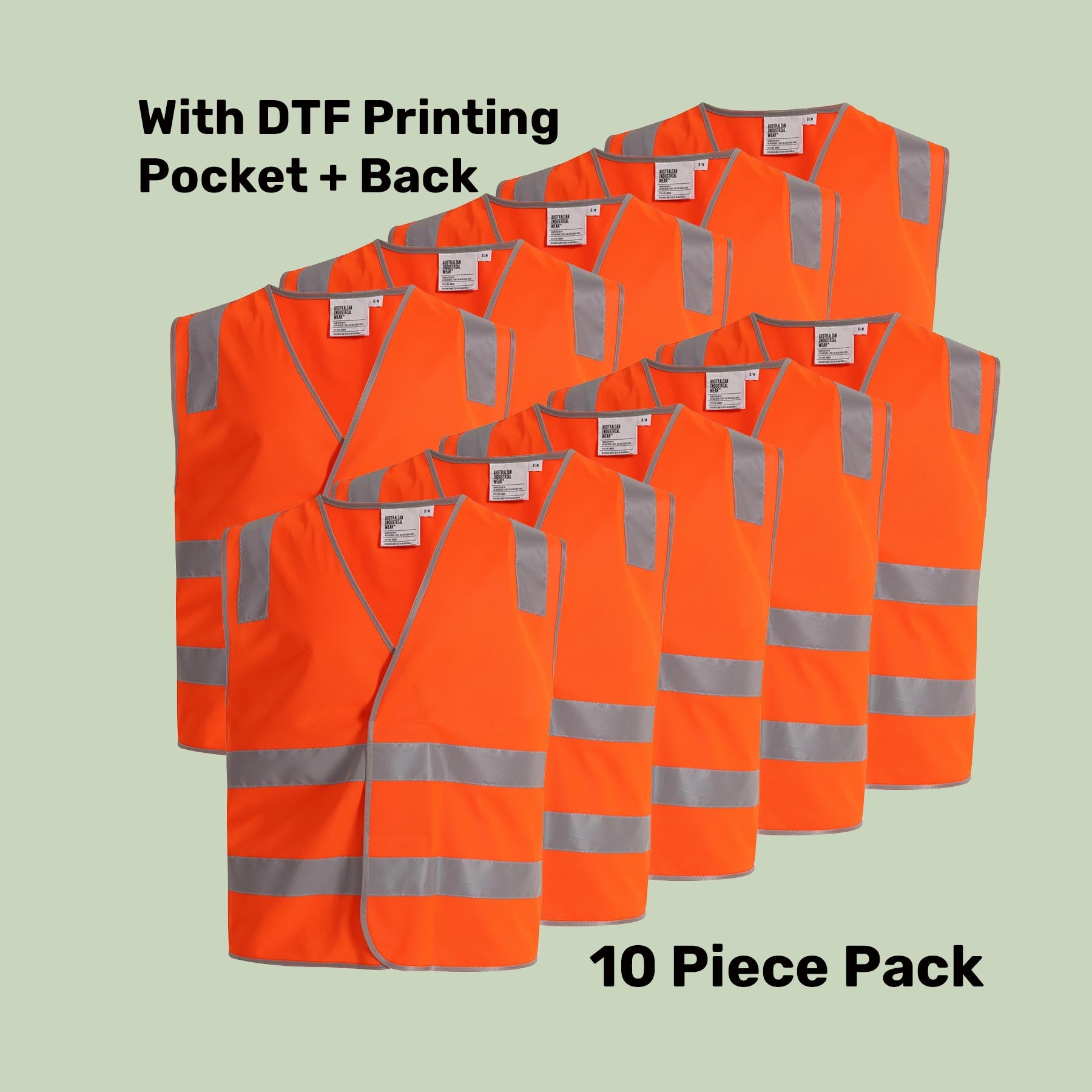Hi-Vis Safety Vest Pack (5 or 10) – Special Offer | Class D/N Workwear with Custom Printing