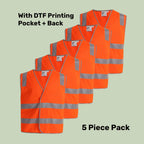 Hi-Vis Safety Vest Pack (5 or 10) – Special Offer | Class D/N Workwear with Custom Printing