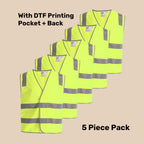 Hi-Vis Safety Vest Pack (5 or 10) – Special Offer | Class D/N Workwear with Custom Printing