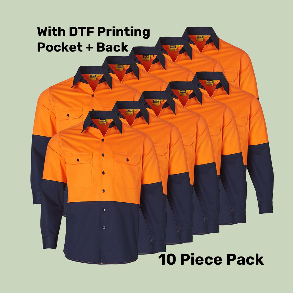 Hi-Vis Safety Shirt Pack (5 or 10) – Special Offer |  Class D Workwear with Custom Printing