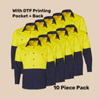 Hi-Vis Safety Shirt Pack (5 or 10) – Special Offer |  Class D Workwear with Custom Printing