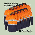 Hi-Vis Tape Safety Shirt Pack (5 or 10) – Special Offer | Class D/N  Workwear with Custom Printing
