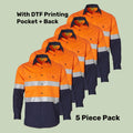 Hi-Vis Tape Safety Shirt Pack (5 or 10) – Special Offer | Class D/N  Workwear with Custom Printing