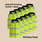 Hi-Vis Hooded Puffer Vest Pack (5 or 10) – Special Offer | Water Repellent Class D/N Workwear with Custom Printing