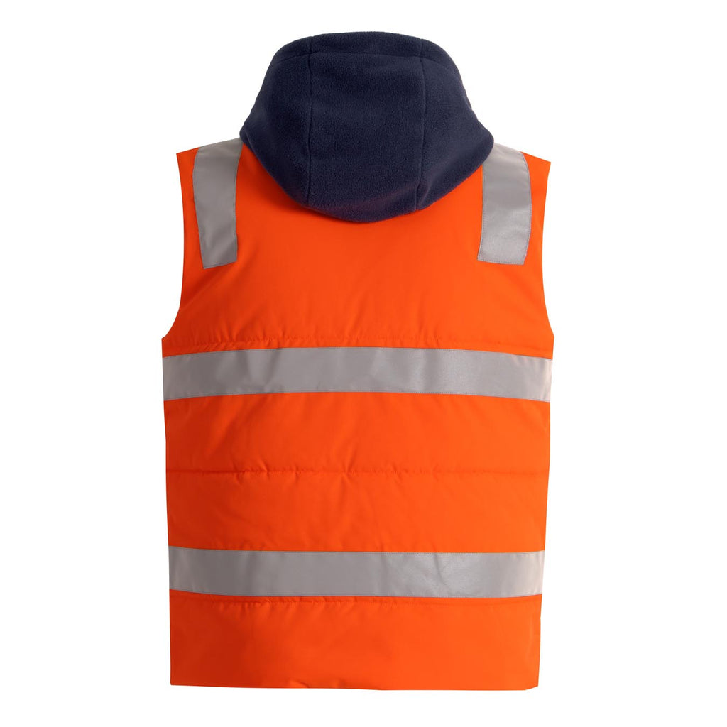 Hi-Vis Hooded Puffer Vest Pack (5 or 10) – Special Offer | Water Repellent Class D/N Workwear with Custom Printing