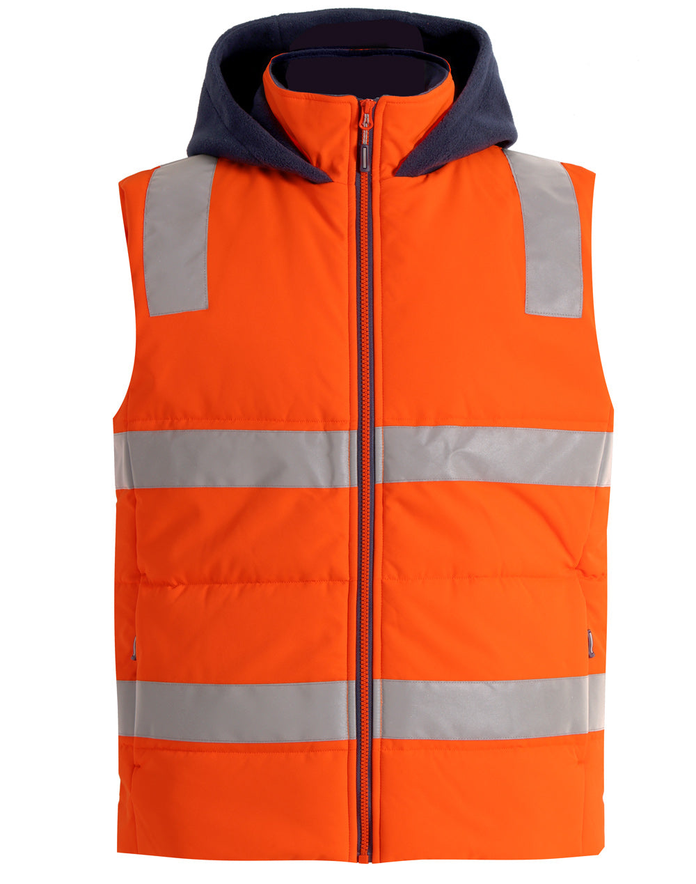Hi-Vis Hooded Puffer Vest Pack (5 or 10) – Special Offer | Water Repellent Class D/N Workwear with Custom Printing