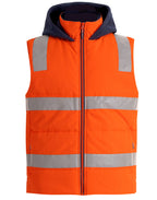 Hi-Vis Hooded Puffer Vest Pack (5 or 10) – Special Offer | Water Repellent Class D/N Workwear with Custom Printing
