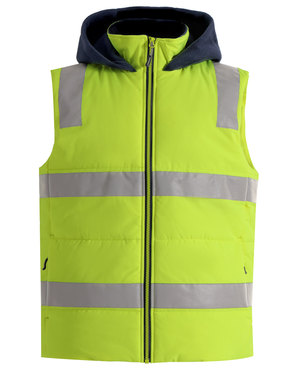 Hi-Vis Hooded Puffer Vest Pack (5 or 10) – Special Offer | Water Repellent Class D/N Workwear with Custom Printing