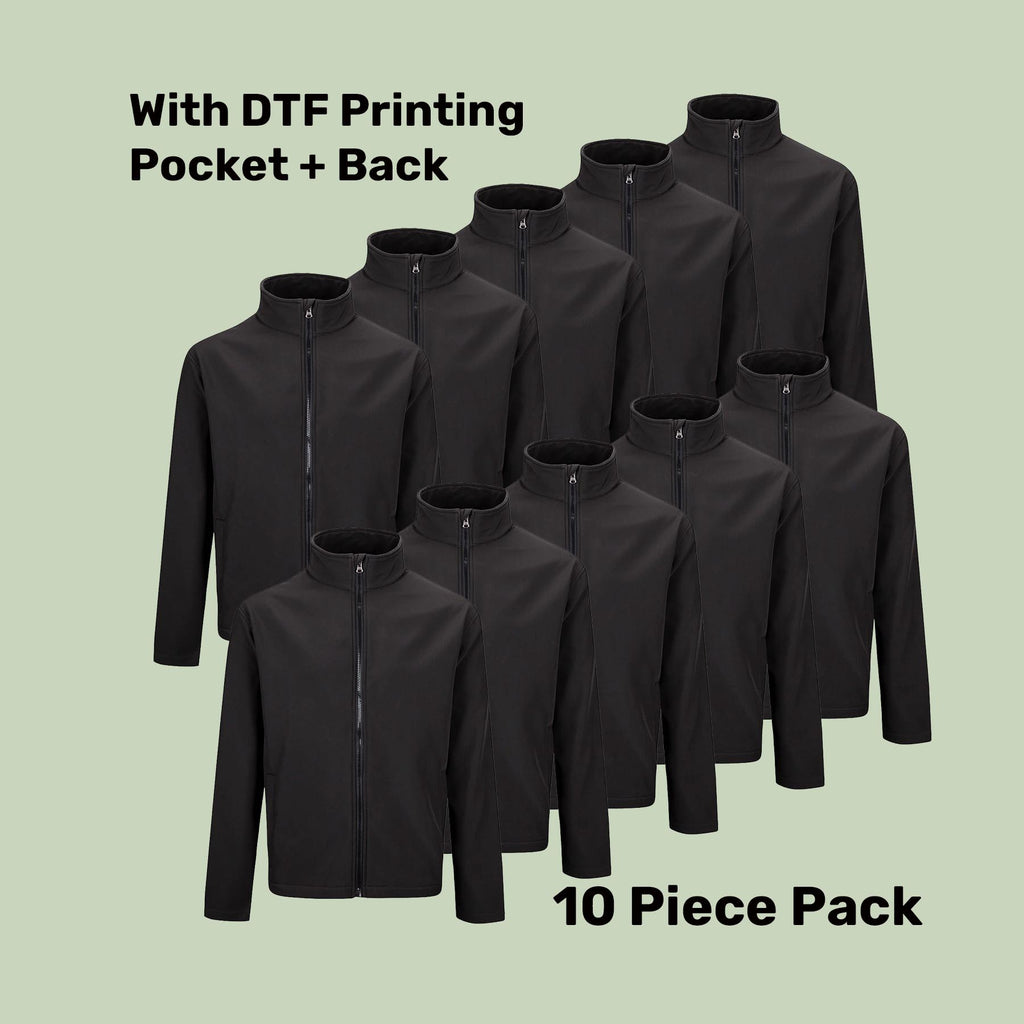 Softshell Jacket Pack (5 or 10) – Special Offer | Water Resistant Corporate Wear with Custom Printing