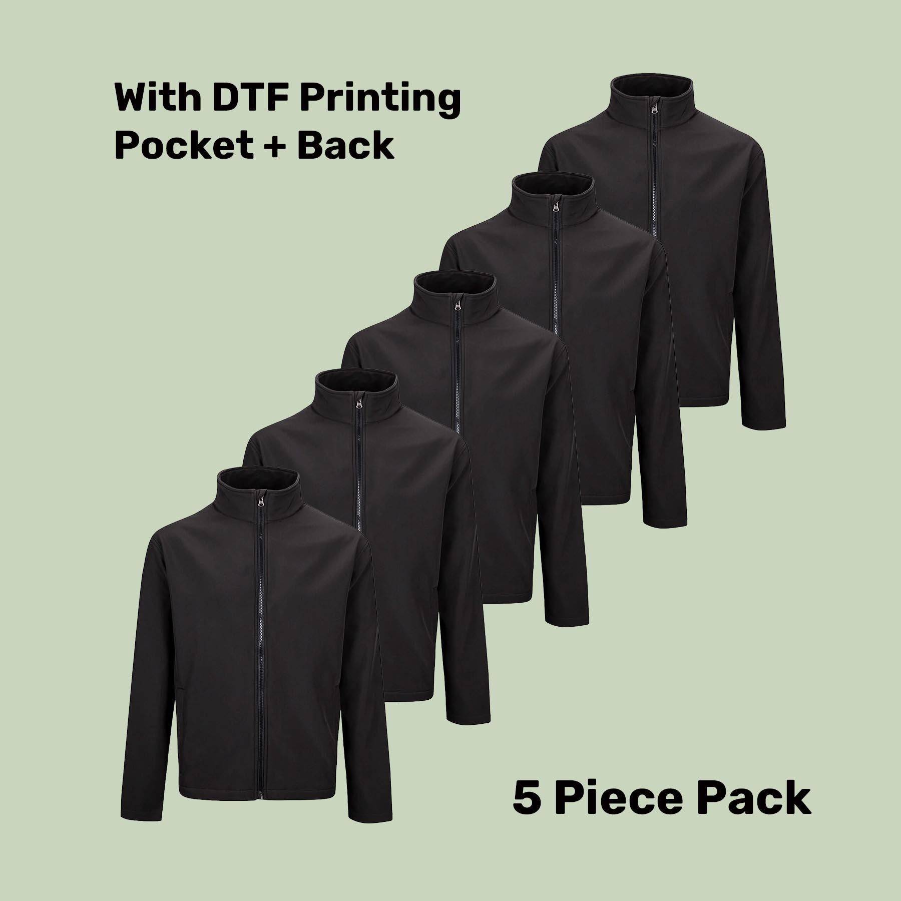 Softshell Jacket Pack (5 or 10) – Special Offer | Water Resistant Corporate Wear with Custom Printing